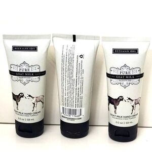 3 PK BEEKMAN 1802 GOAT MILK HAND CREAM 2 oz each PURE GOAT MILK NO BOX